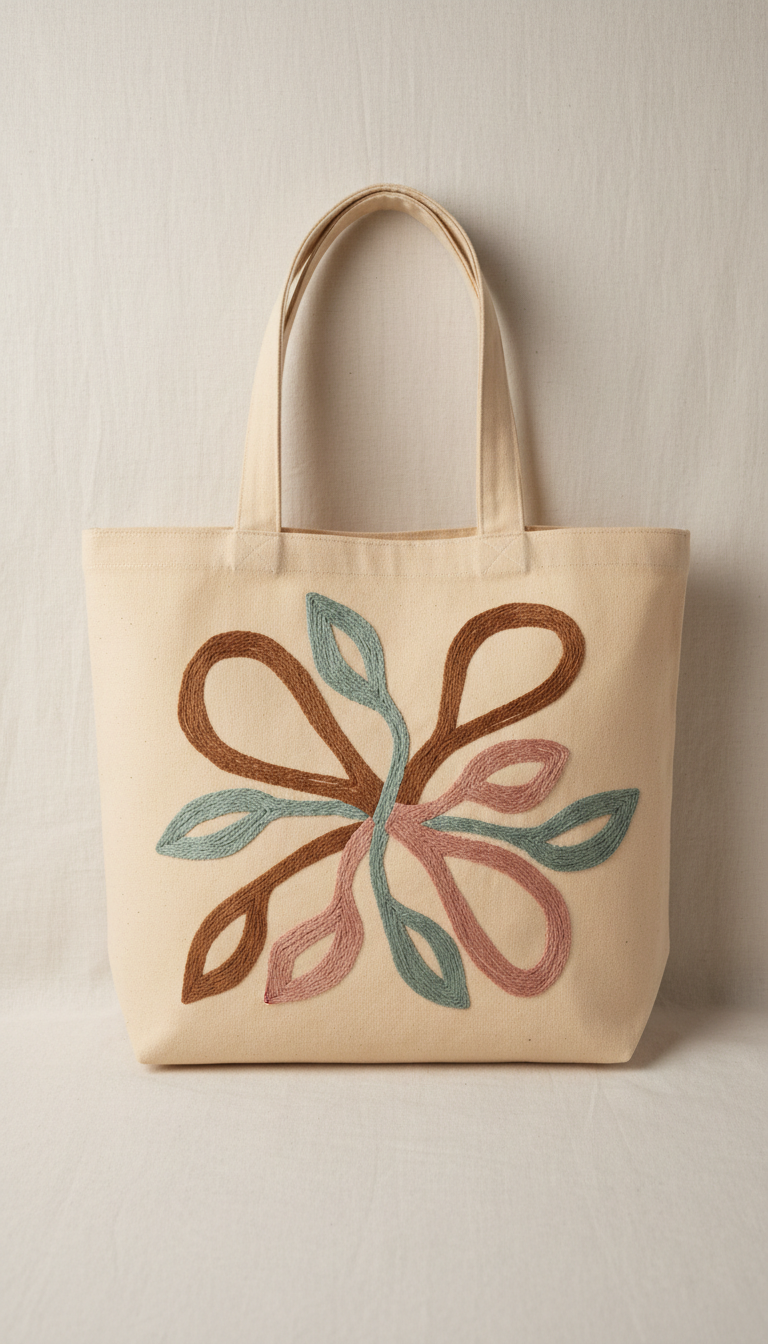 Custom Embroidered Canvas Tote Bag